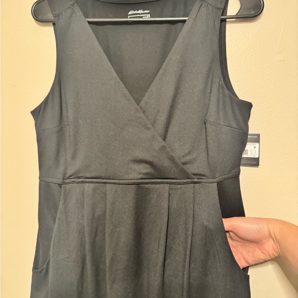 NWT Eddie Bauer Classic Black Midi Dress - Picture 3 of 6
